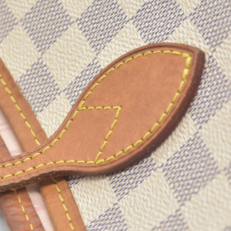 $2170 Louis Vuitton Damier Azur Neverfull MM Rose Ballerine