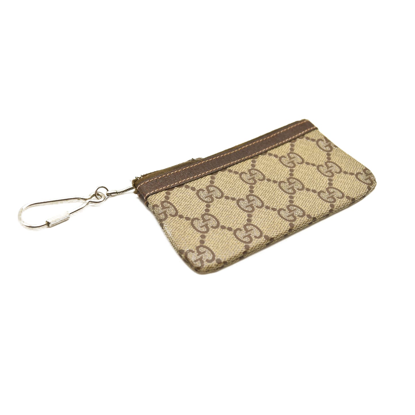 GUCCI GG Logo PVC Leather Coin Purse Wallet Beige