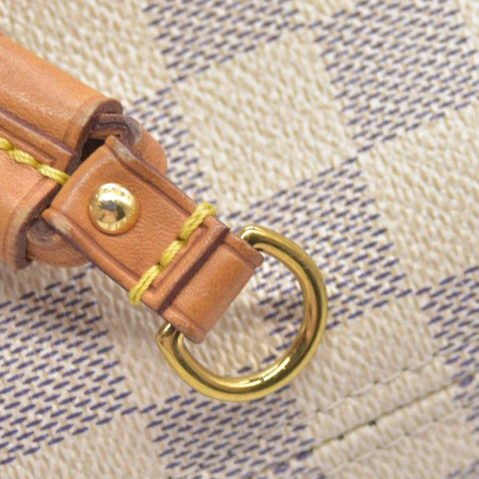 $2170 Louis Vuitton Damier Azur Neverfull MM Rose Ballerine