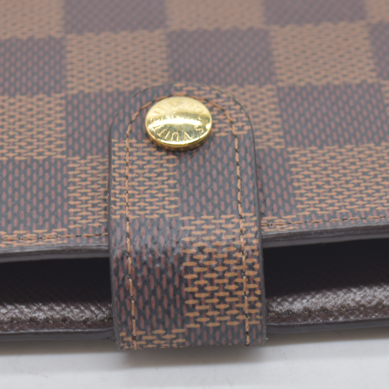 $505 LOUIS VUITTON Damier Ebene Agenda PM Day Planner Notebook Cover RFID