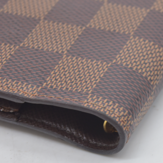 $505 LOUIS VUITTON Damier Ebene Agenda PM Day Planner Notebook Cover RFID