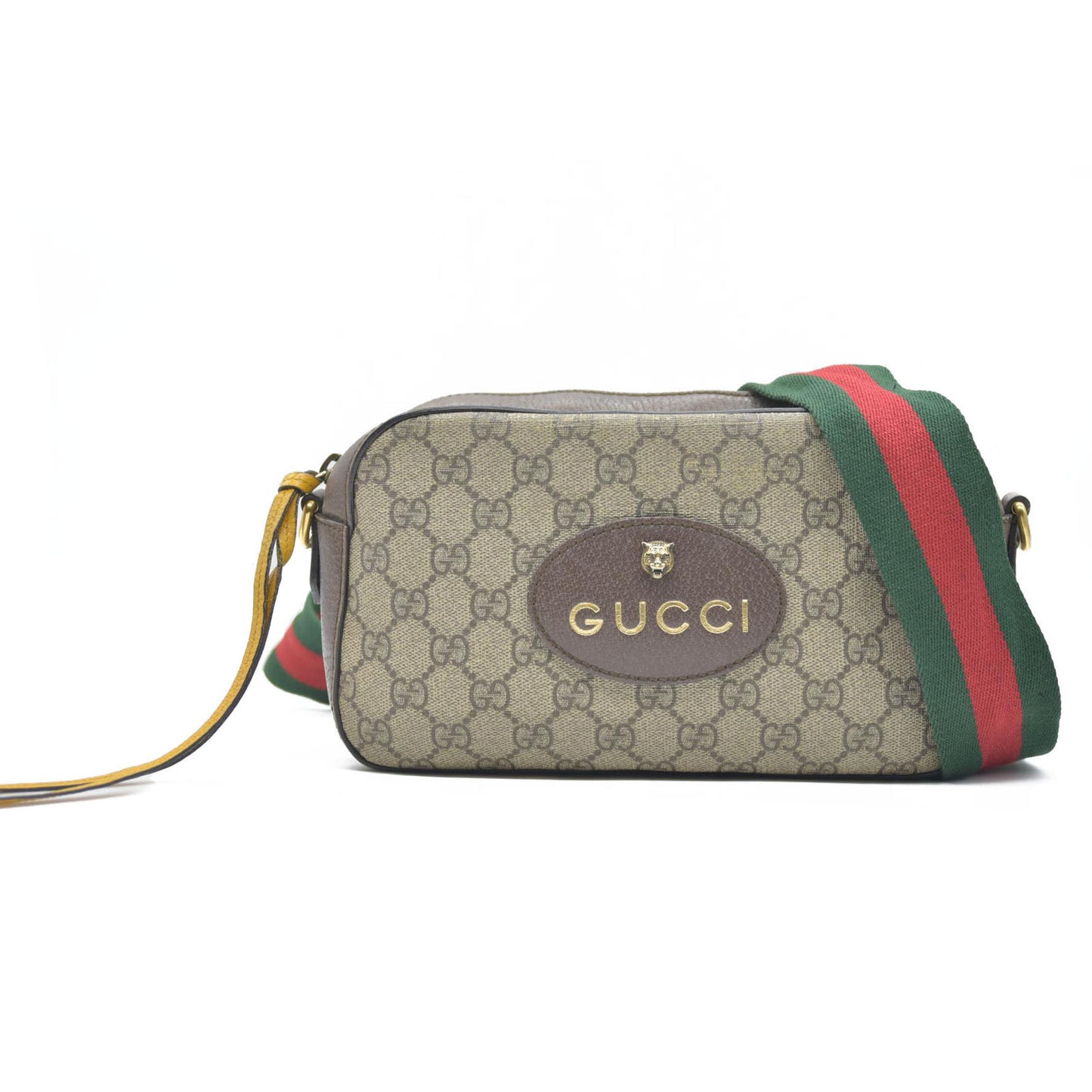 Gucci  GG Supreme Monogram Web Neo Vintage Shoulder Bag Beige New Acero Crop