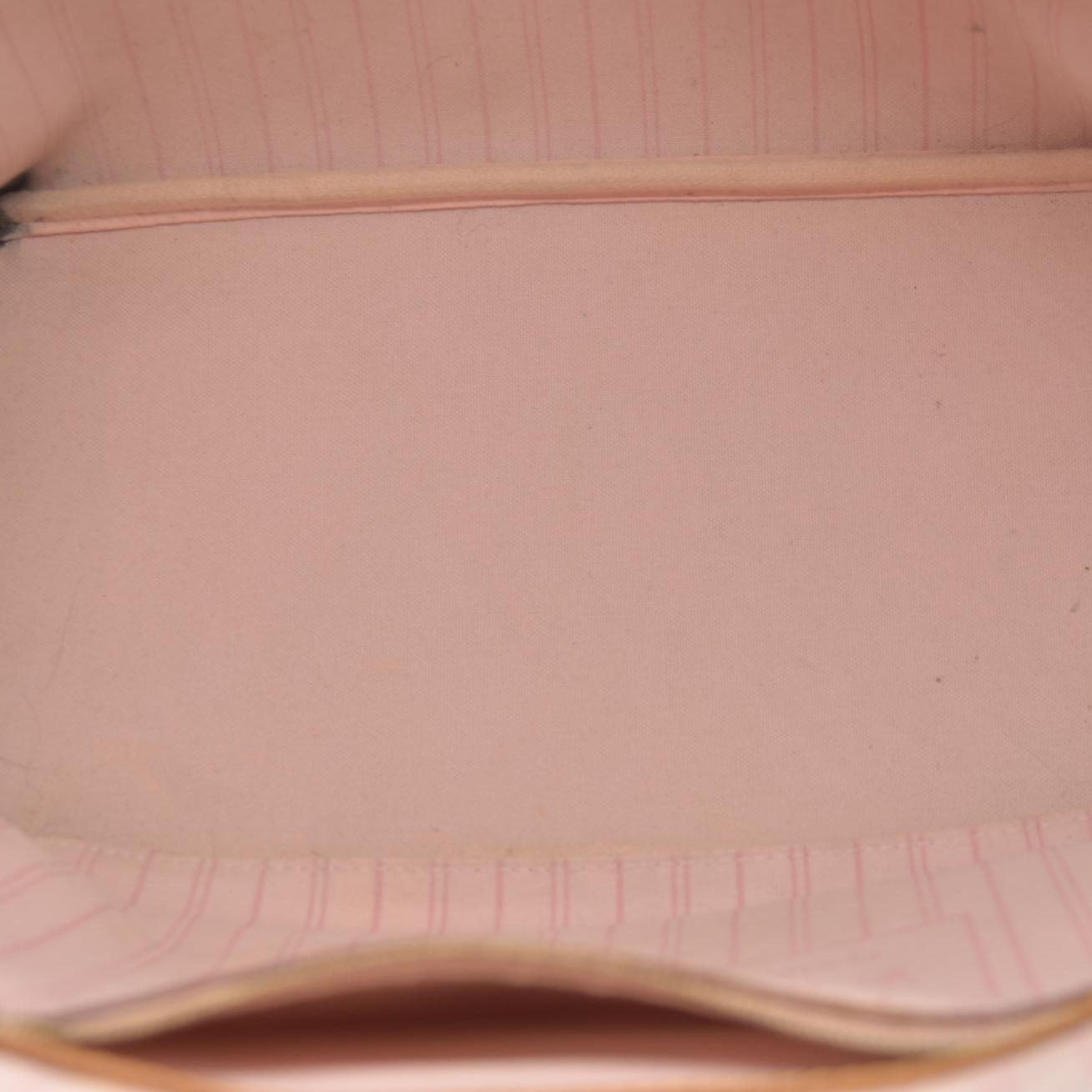 $2170 Louis Vuitton Damier Azur Neverfull MM Rose Ballerine