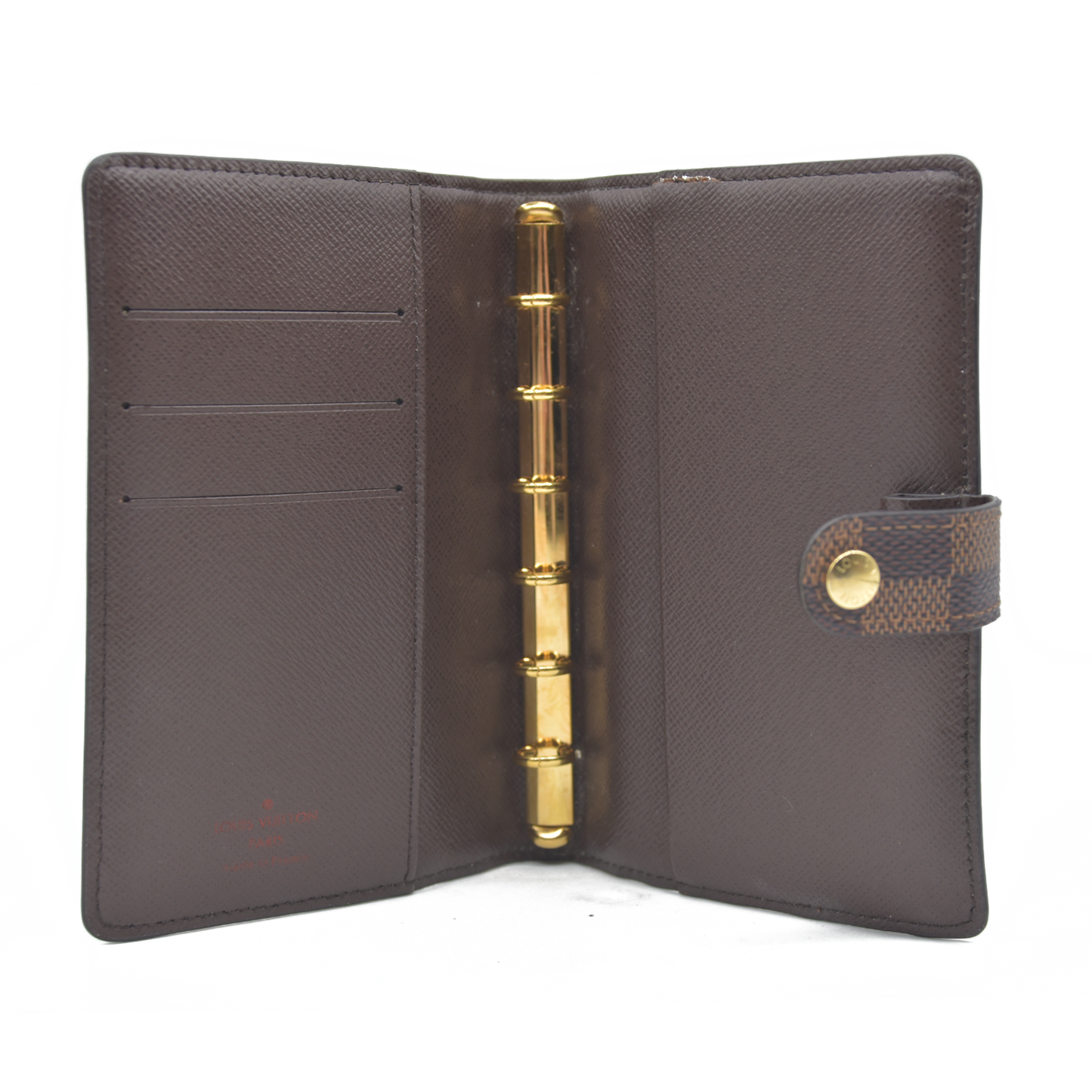 $505 LOUIS VUITTON Damier Ebene Agenda PM Day Planner Notebook Cover RFID