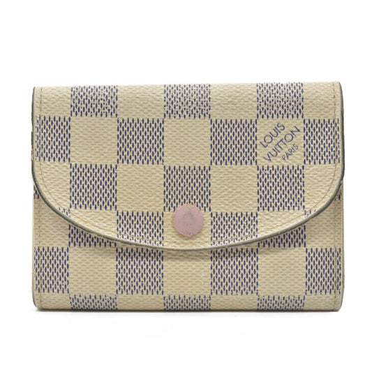 $420 LOUIS VUITTON Damier Azur Rosalie Coin Purse Wallet