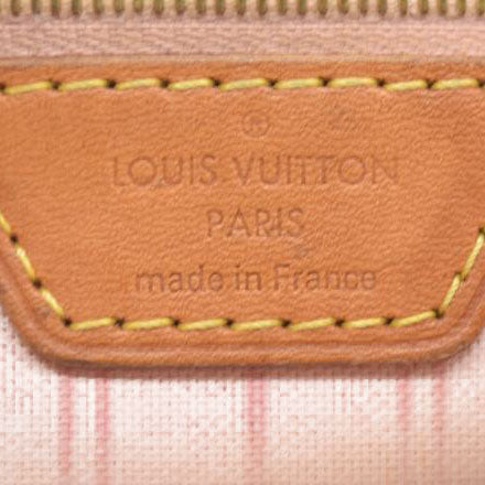 $2170 Louis Vuitton Damier Azur Neverfull MM Rose Ballerine
