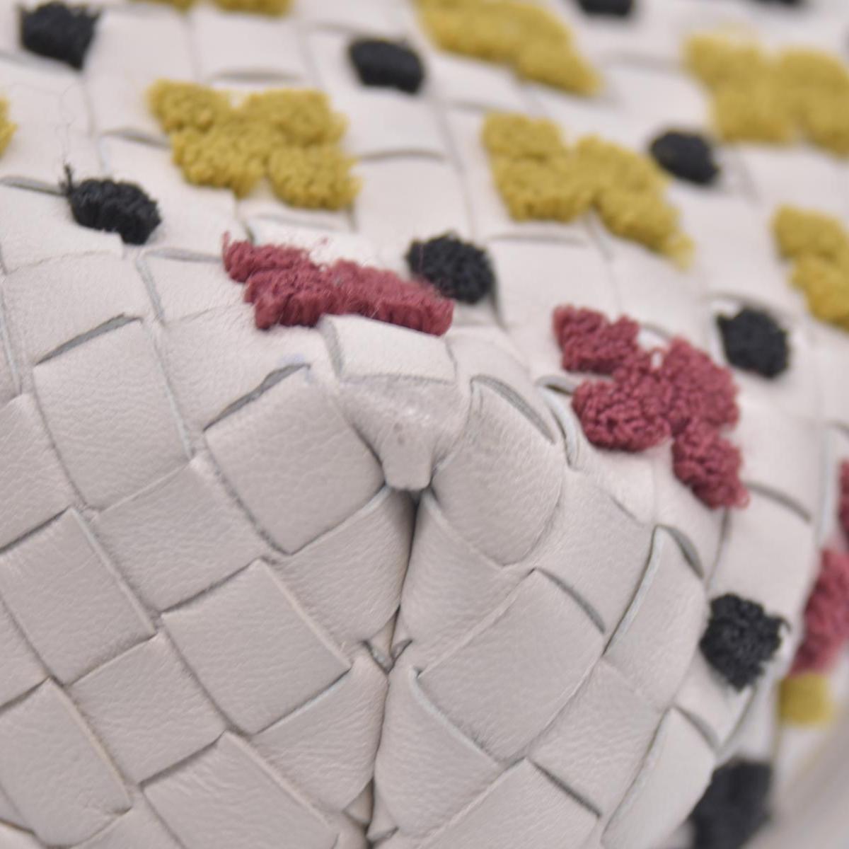 Bottega Veneta Nappa Intrecciato Embrooidered Mosaic Olimpia Shoulder Bag White Multicolor CONSIGNMENT