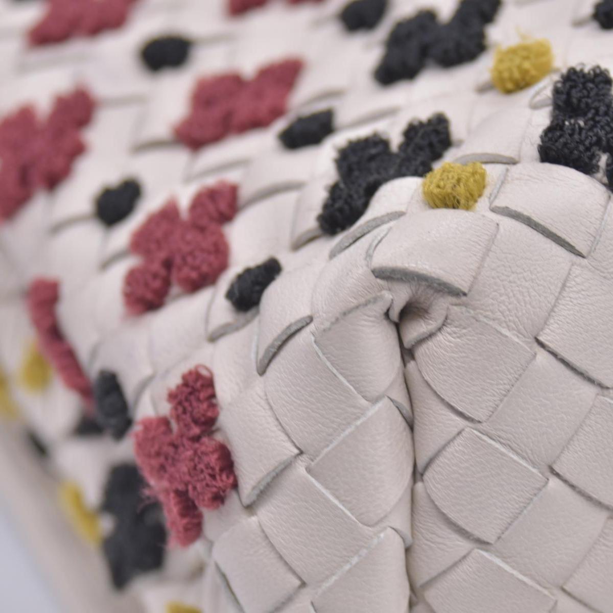 Bottega Veneta Nappa Intrecciato Embrooidered Mosaic Olimpia Shoulder Bag White Multicolor CONSIGNMENT