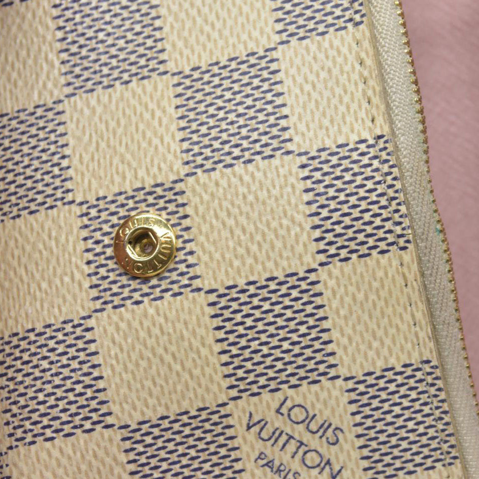 $420 LOUIS VUITTON Damier Azur Rosalie Coin Purse Wallet