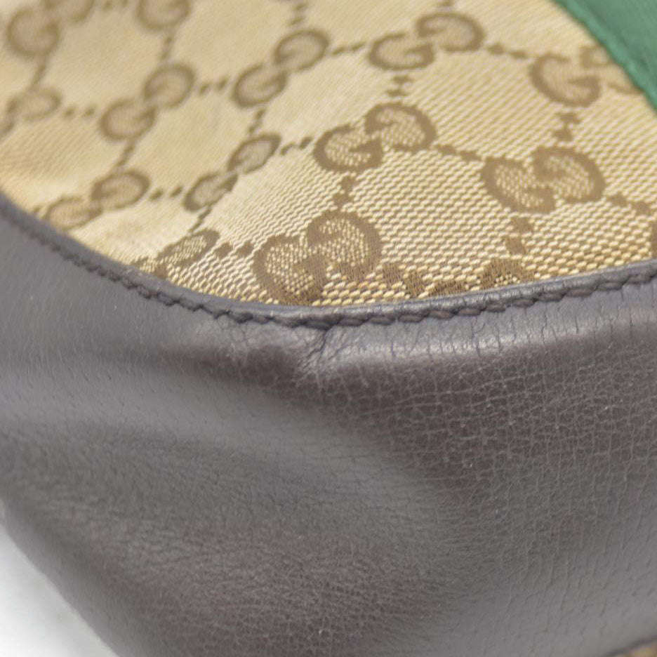 Gucci  GG Supreme Monogram Web Small Webby Bee Shoulder Bag Dark Brown