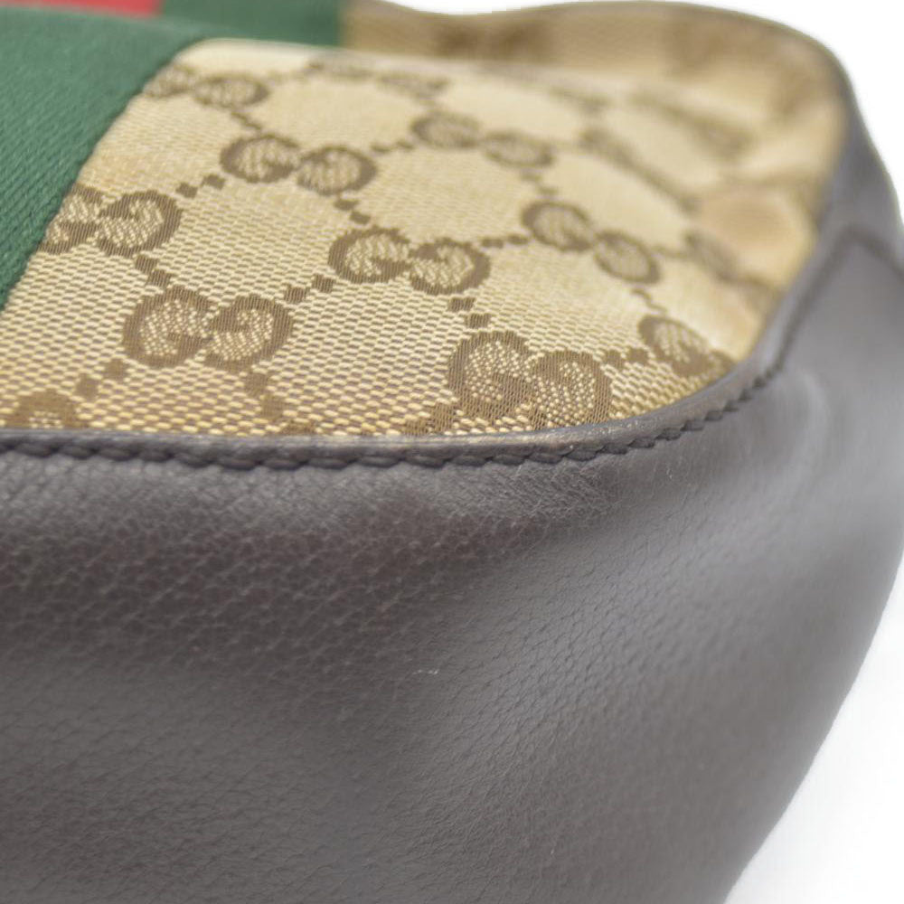 Gucci  GG Supreme Monogram Web Small Webby Bee Shoulder Bag Dark Brown