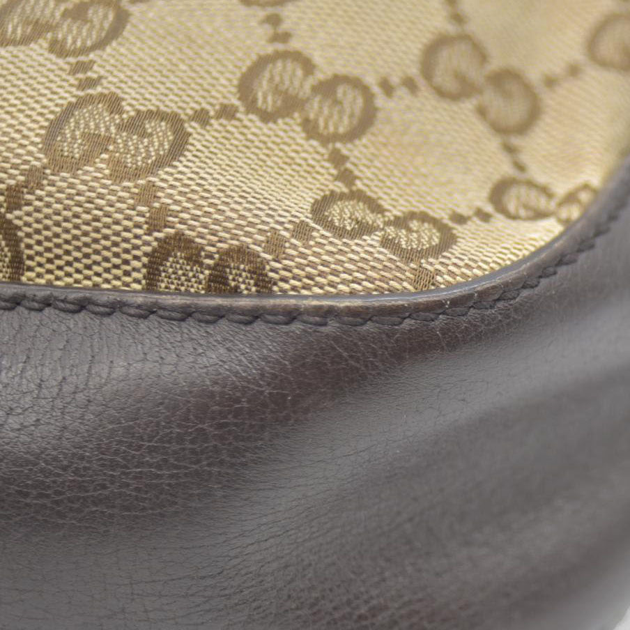 Gucci  GG Supreme Monogram Web Small Webby Bee Shoulder Bag Dark Brown