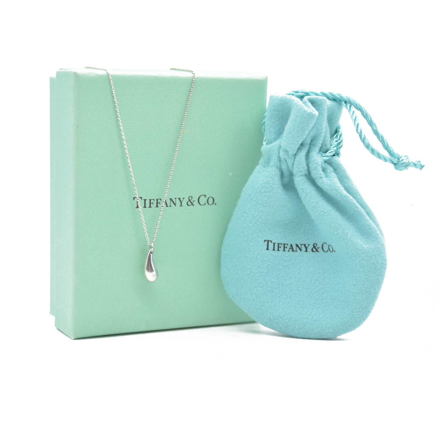 $360 Tiffany & Co Elsa Peretti Teardrop Pendant Sterling Silver