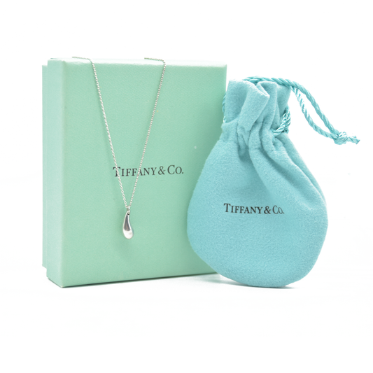 $360 Tiffany & Co Elsa Peretti Teardrop Pendant Sterling Silver