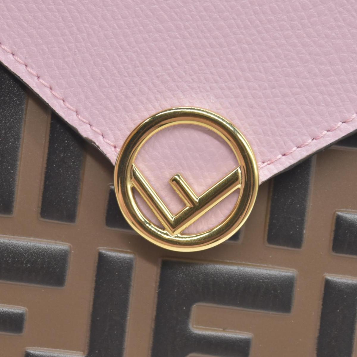 $850 Fendi Vitello Cruise F is Fendi Bi-Color FF 1974 Embossed Envelope