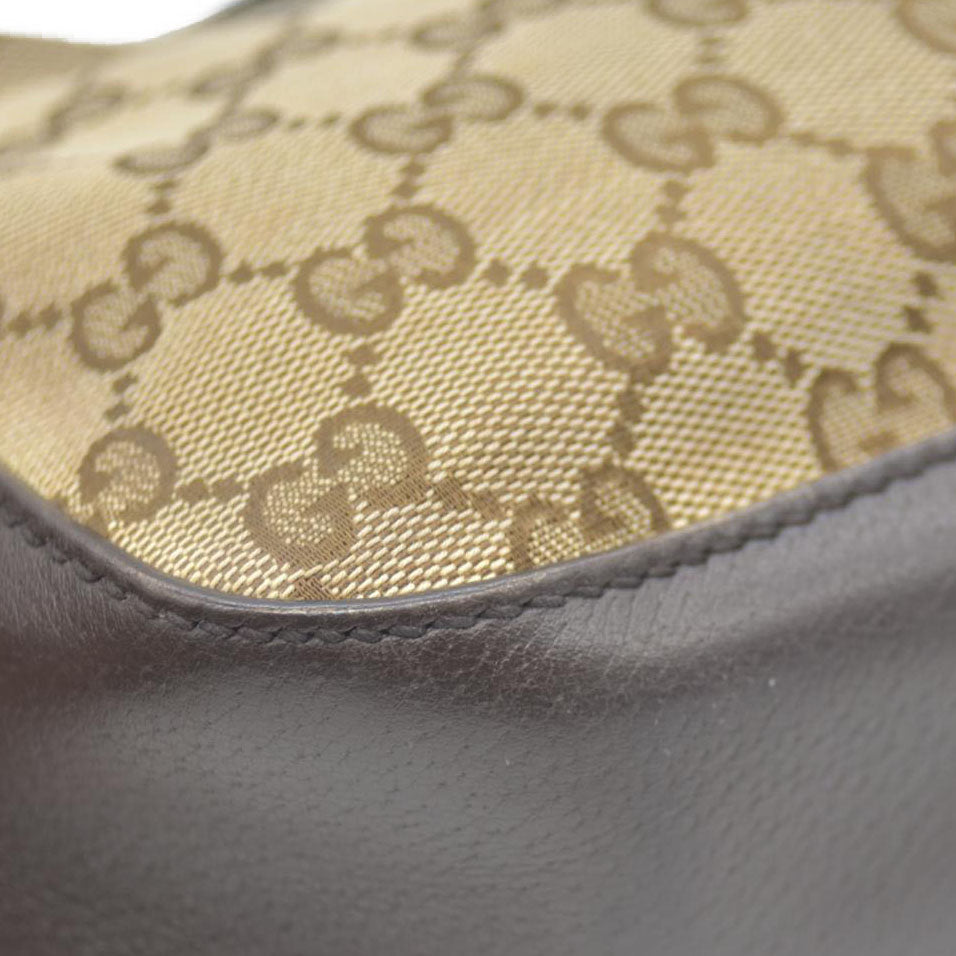 Gucci  GG Supreme Monogram Web Small Webby Bee Shoulder Bag Dark Brown