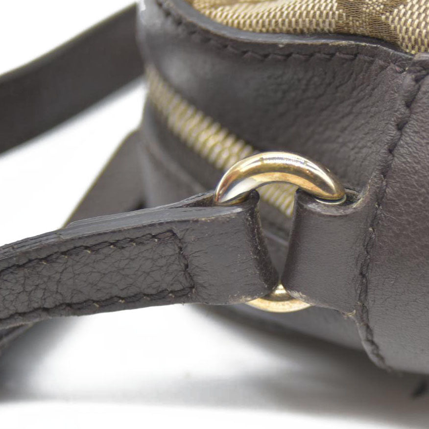 Gucci  GG Supreme Monogram Web Small Webby Bee Shoulder Bag Dark Brown