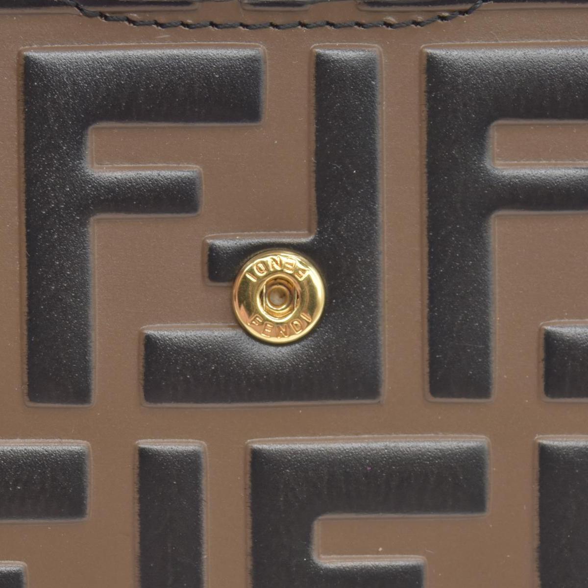 $850 Fendi Vitello Cruise F is Fendi Bi-Color FF 1974 Embossed Envelope