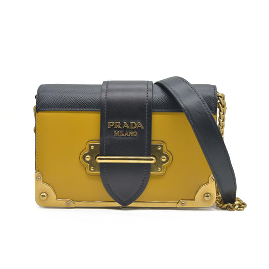 AUCTION $2710 Prada City Calf Saffiano Cahier Bag Soleil Black