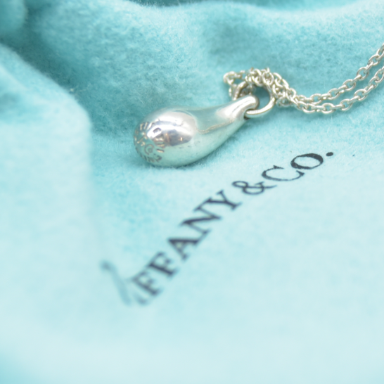 $360 Tiffany & Co Elsa Peretti Teardrop Pendant Sterling Silver