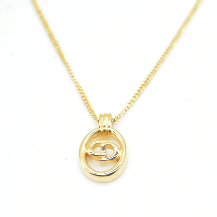 $400 Christian Dior Vintage CD Pendant Necklace