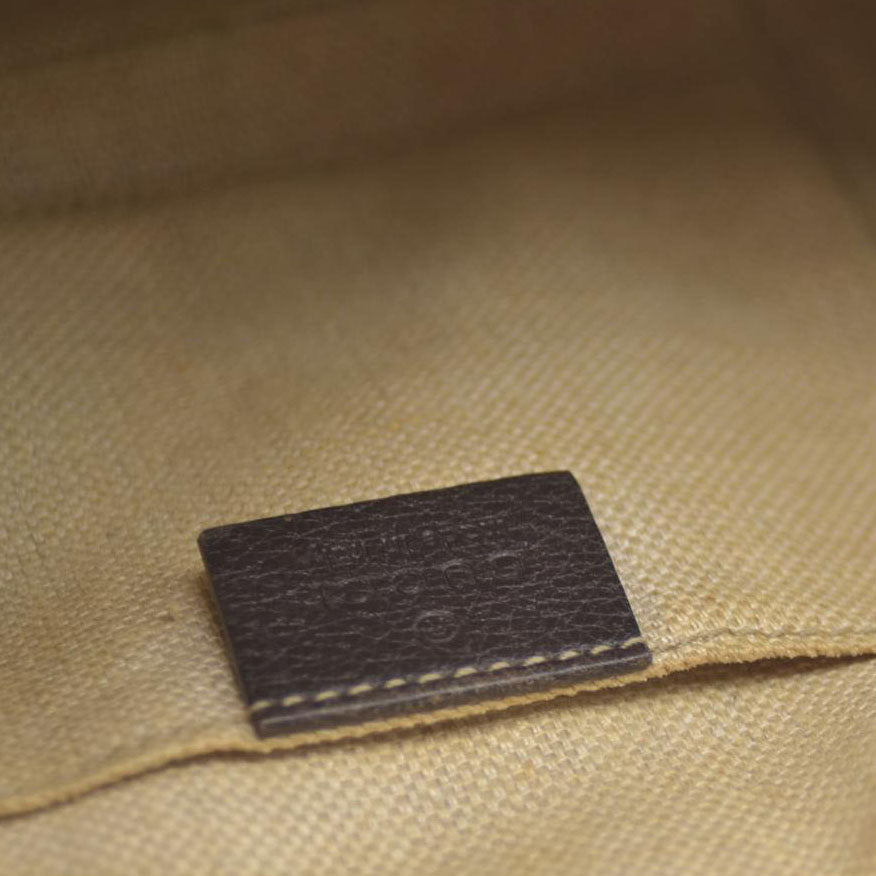 Gucci  GG Supreme Monogram Web Small Webby Bee Shoulder Bag Dark Brown