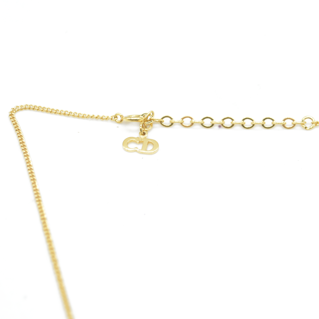 $400 Christian Dior Vintage CD Pendant Necklace