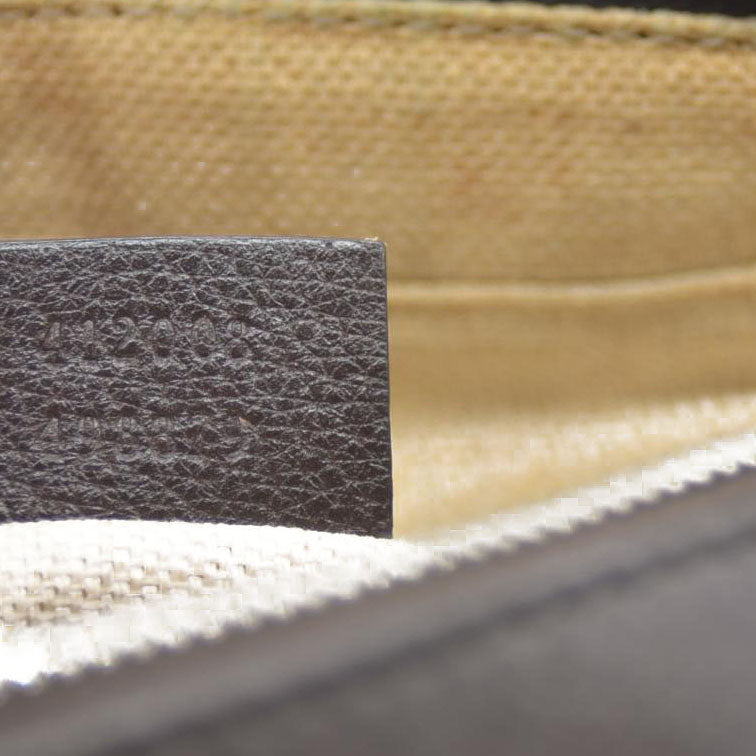 Gucci  GG Supreme Monogram Web Small Webby Bee Shoulder Bag Dark Brown