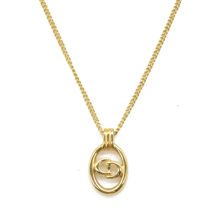 $400 Christian Dior Vintage CD Pendant Necklace