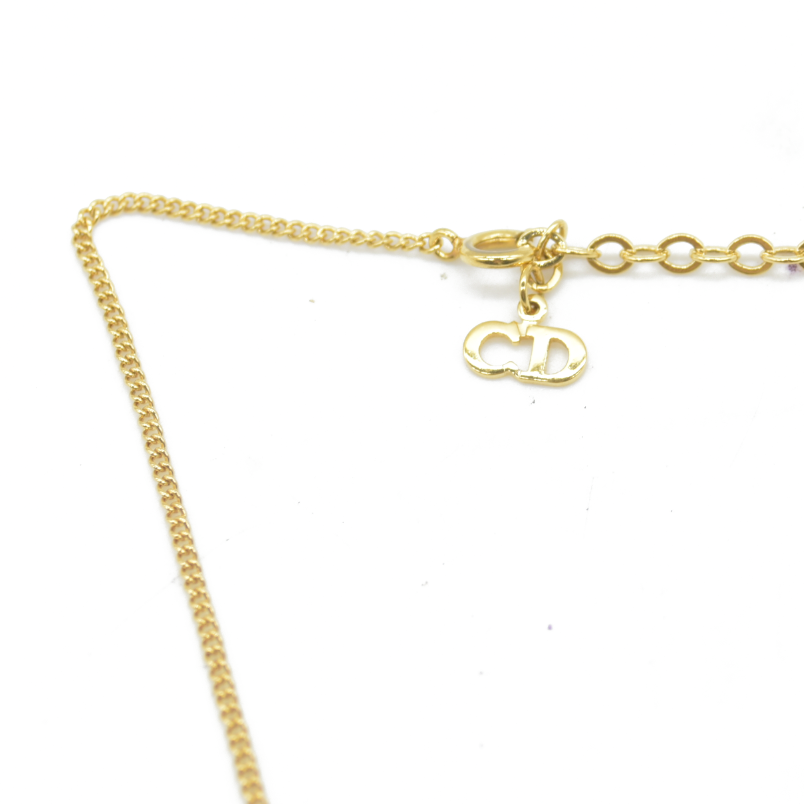 $400 Christian Dior Vintage CD Pendant Necklace