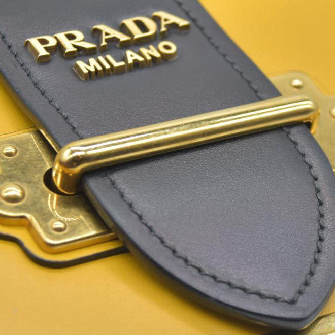 AUCTION $2710 Prada City Calf Saffiano Cahier Bag Soleil Black