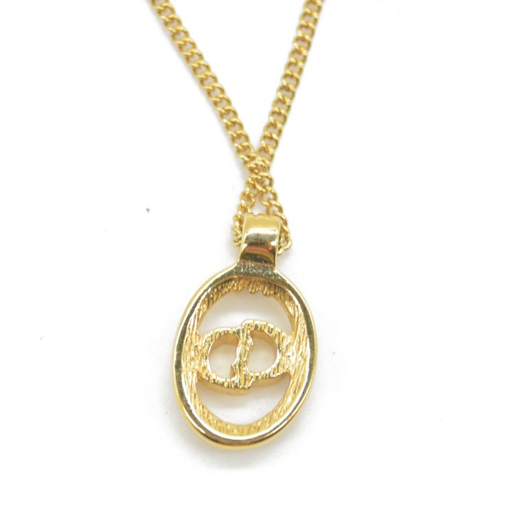 $400 Christian Dior Vintage CD Pendant Necklace