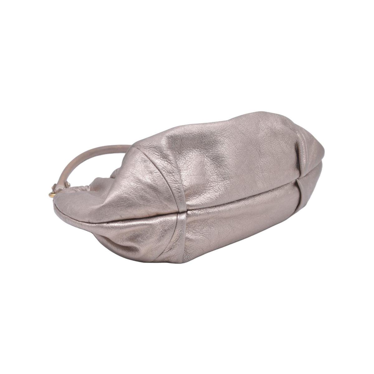$950 Salvatore Ferragamo Vara Leather Hand Bag Gold 10021032