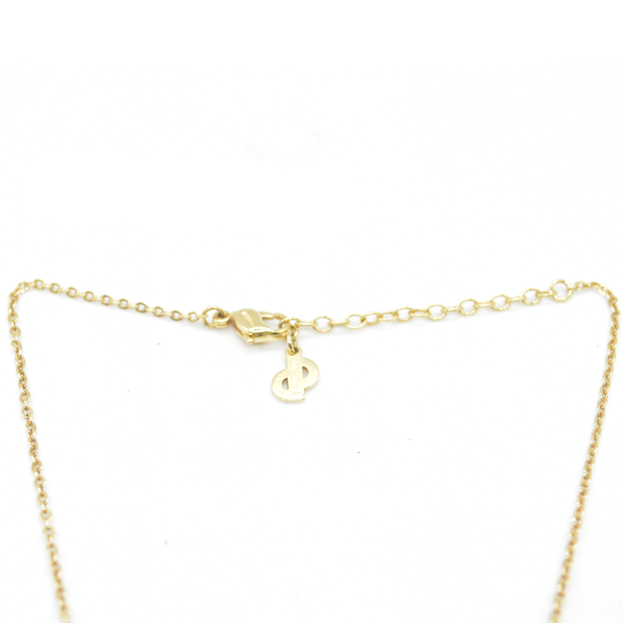 $400 Christian Dior Vintage CD Plaque Pendant Necklace Gold Plated