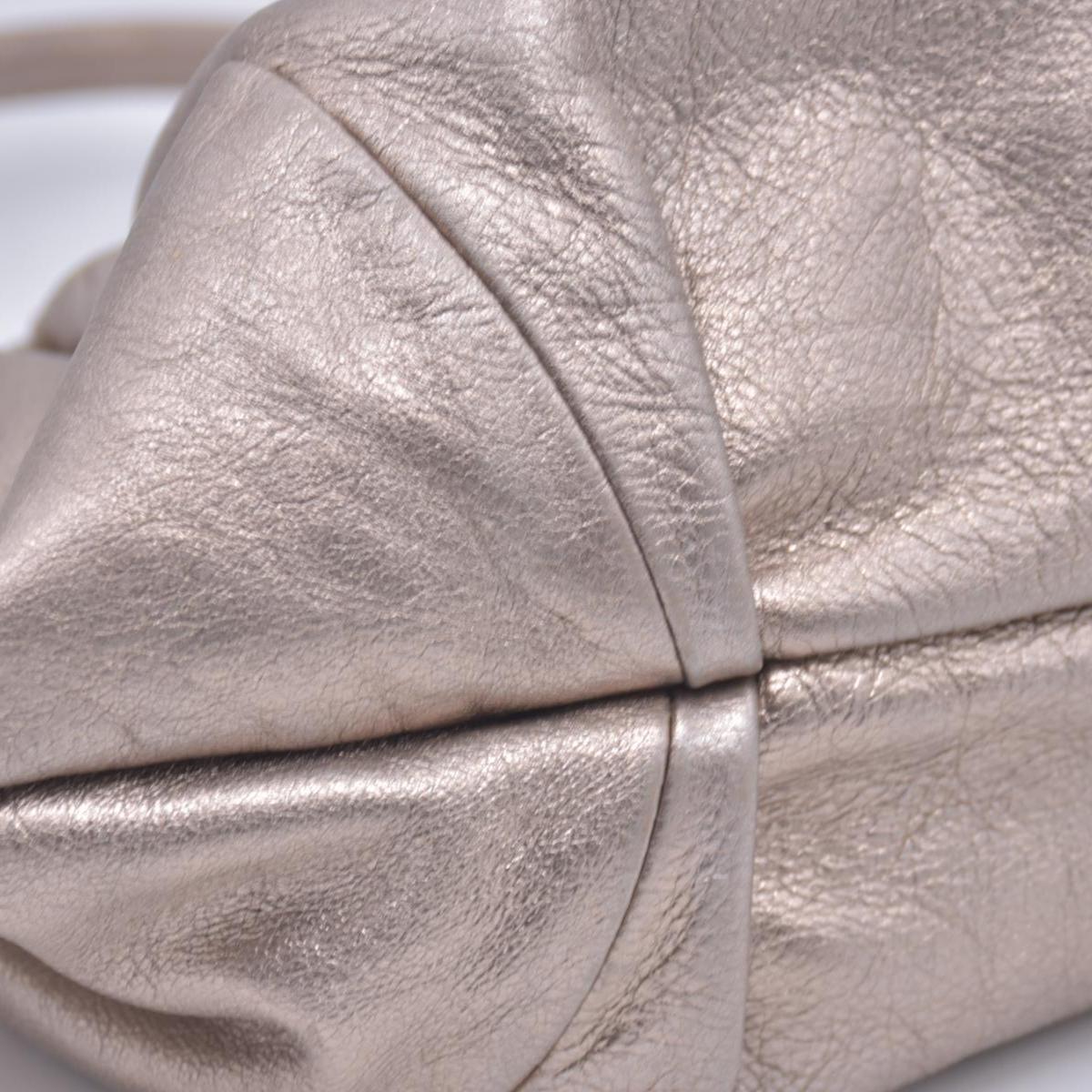 $950 Salvatore Ferragamo Vara Leather Hand Bag Gold 10021032