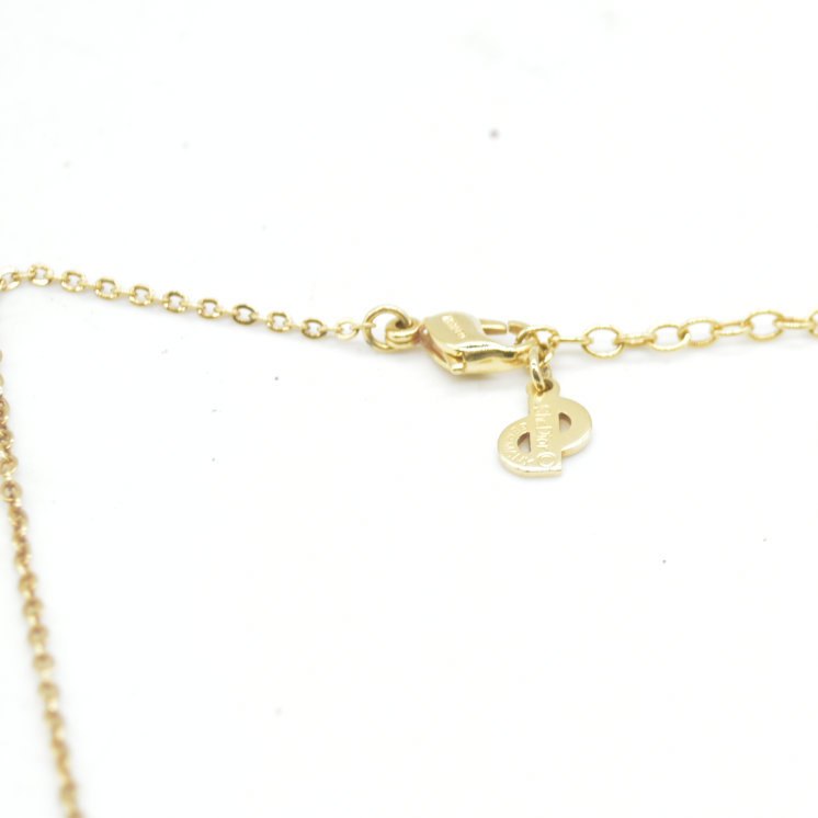 $400 Christian Dior Vintage CD Plaque Pendant Necklace Gold Plated