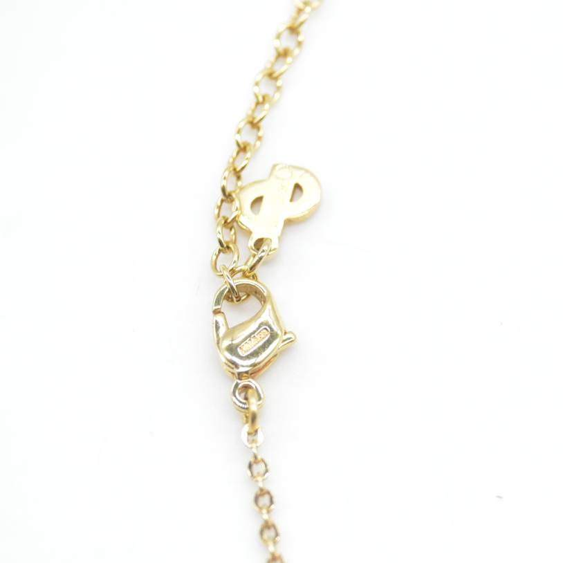 $400 Christian Dior Vintage CD Plaque Pendant Necklace Gold Plated