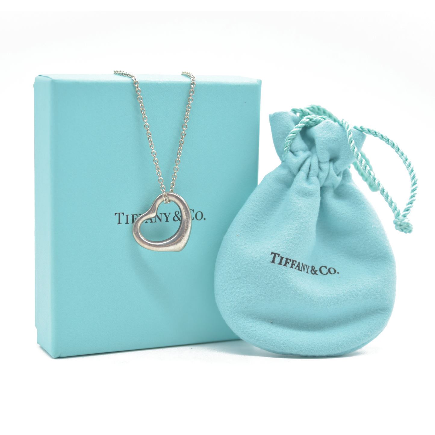 $625 Tiffany & Co. Elsa Peretti 22 mm Open Heart Pendant Sterling