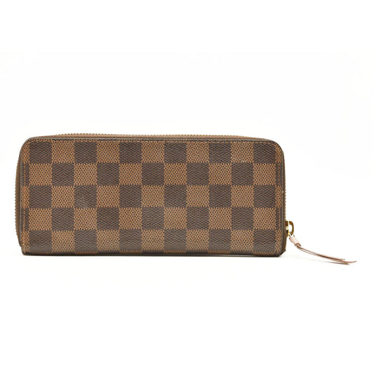 LOUIS VUITTON Damier Ebene Clemence Wallet Rose Ballerine