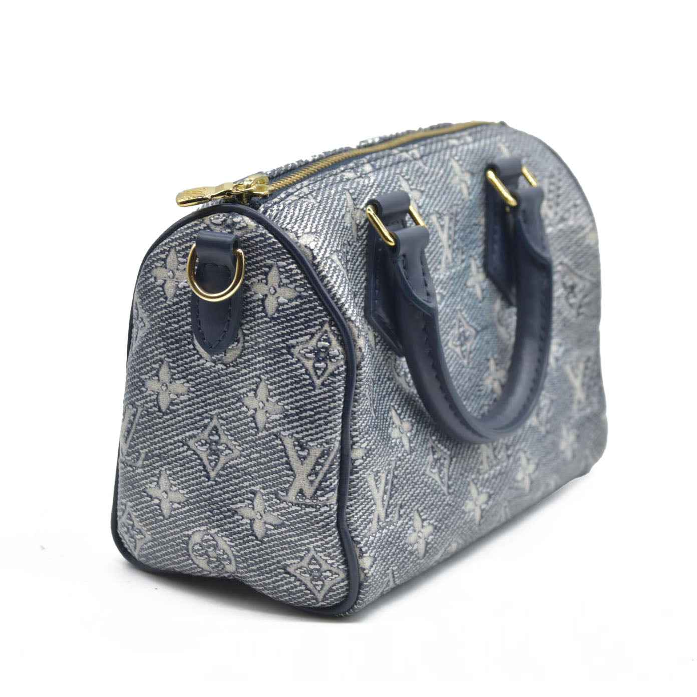 $2710 Louis Vuitton  Monoglam Speedy Bandouliere 20 Blue no strap