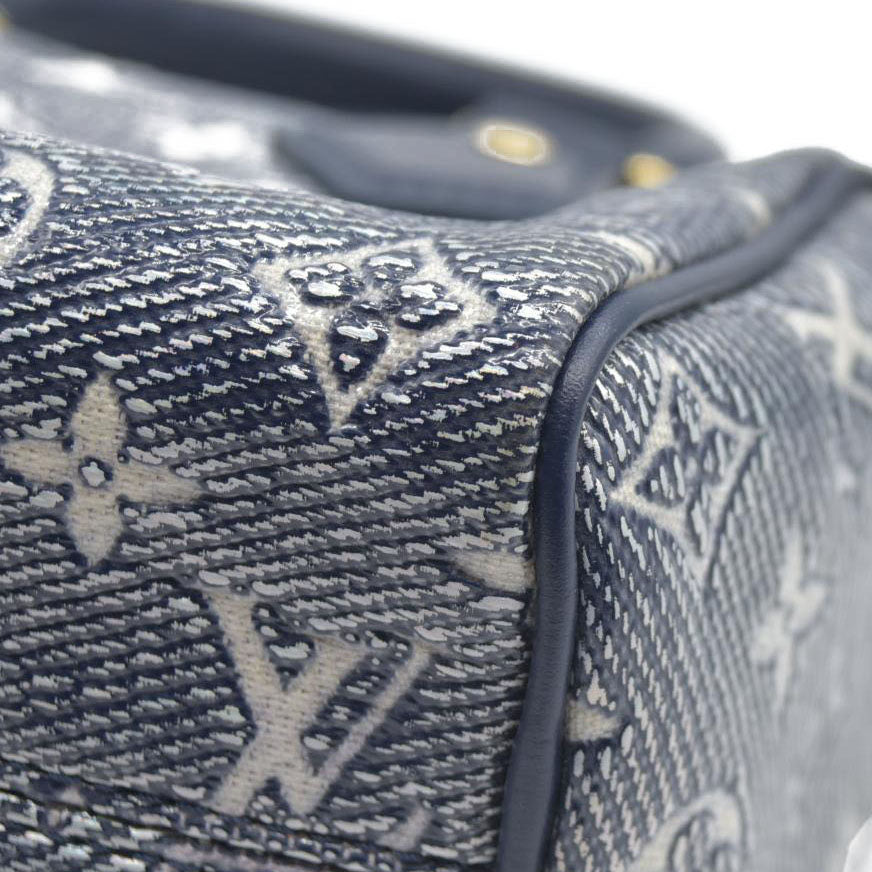 $2710 Louis Vuitton  Monoglam Speedy Bandouliere 20 Blue no strap