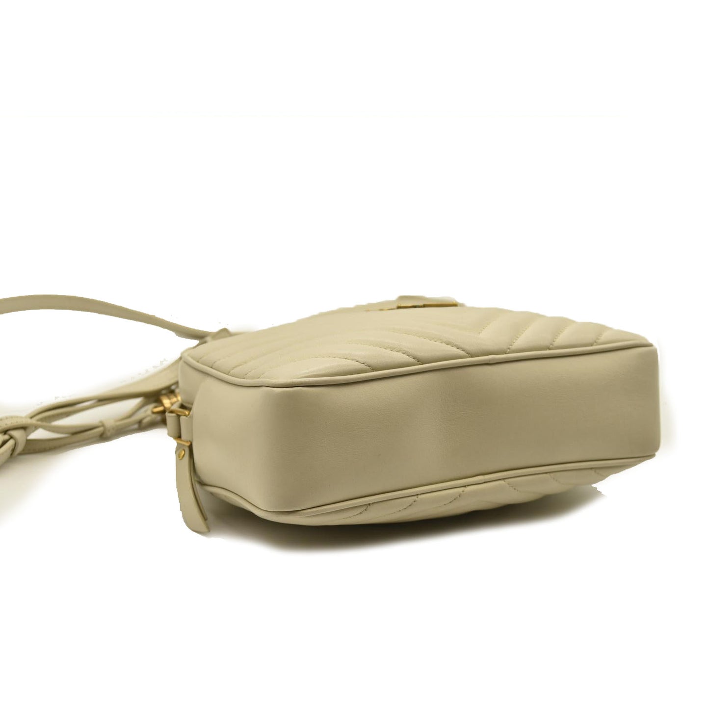 Saint Laurent  Calfskin Matelasse Monogram Lou Camera Bag Crema Soft