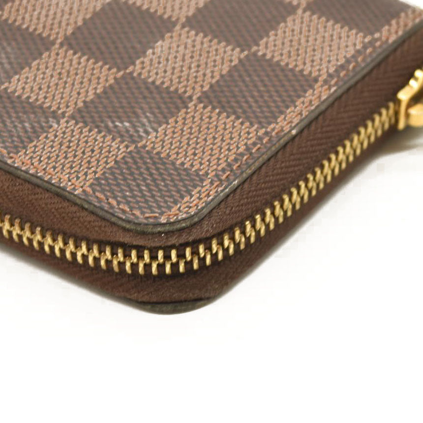 LOUIS VUITTON Damier Ebene Clemence Wallet Rose Ballerine