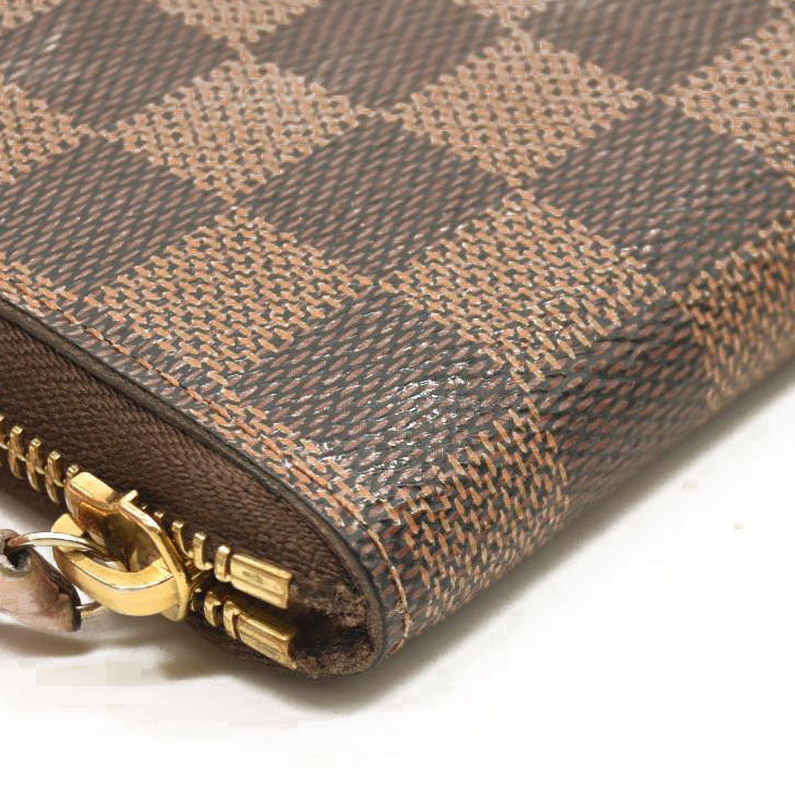 LOUIS VUITTON Damier Ebene Clemence Wallet Rose Ballerine