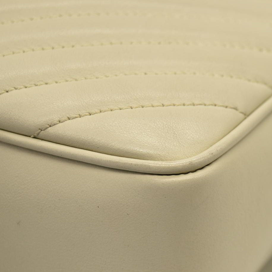 Saint Laurent  Calfskin Matelasse Monogram Lou Camera Bag Crema Soft