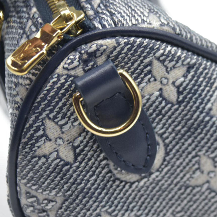 $2710 Louis Vuitton  Monoglam Speedy Bandouliere 20 Blue no strap