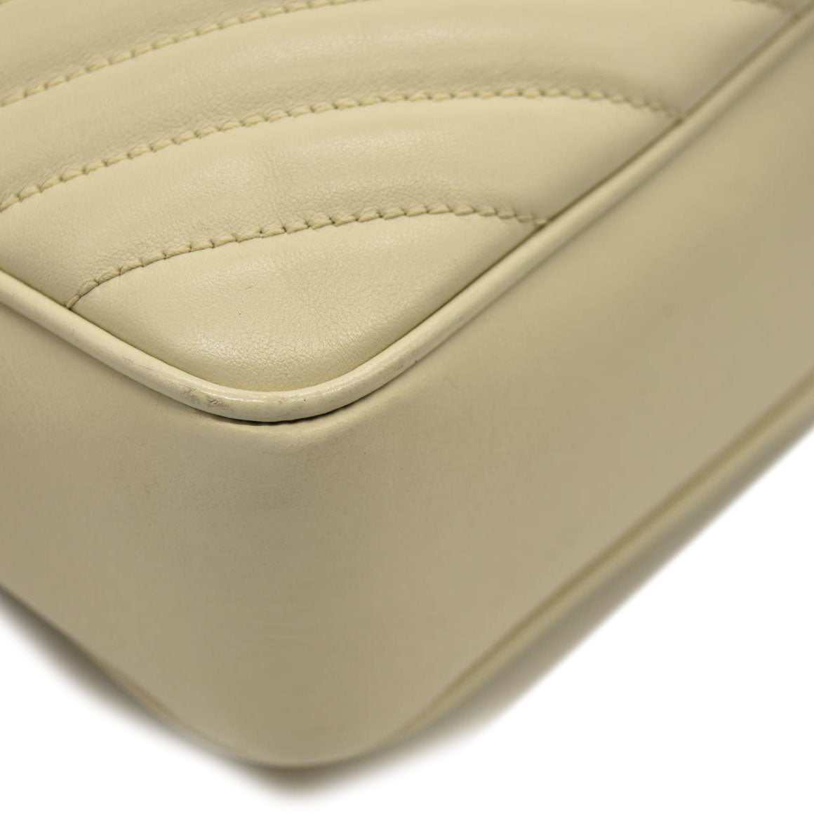 Saint Laurent  Calfskin Matelasse Monogram Lou Camera Bag Crema Soft