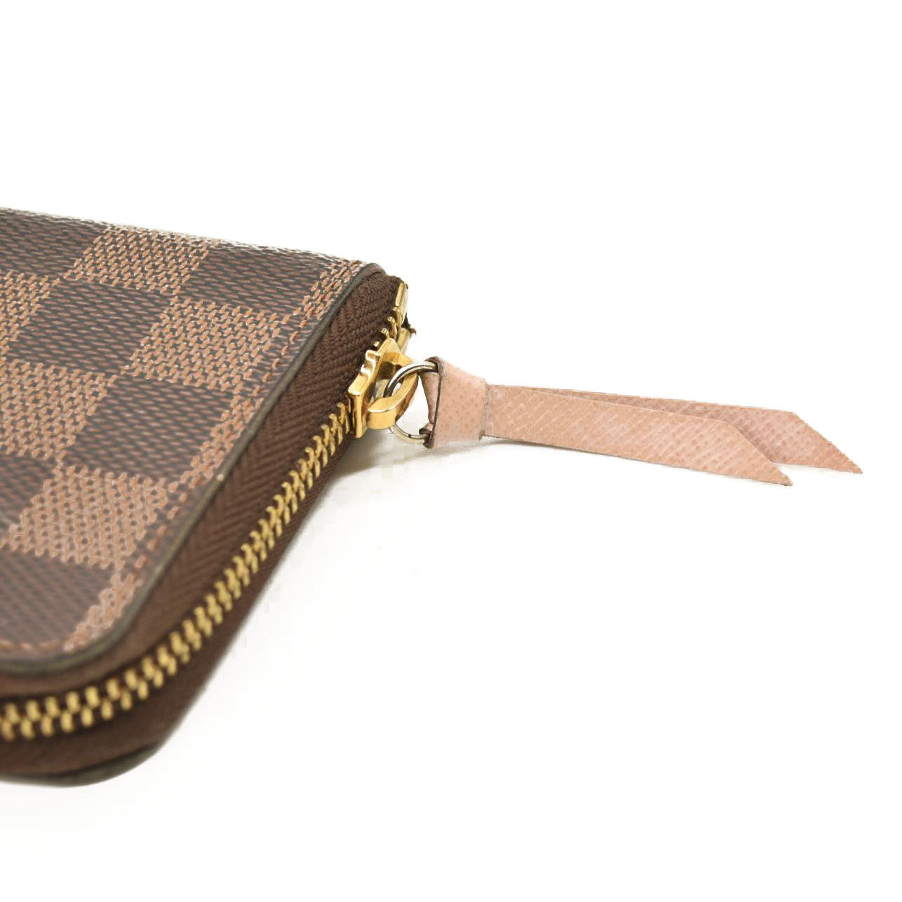 LOUIS VUITTON Damier Ebene Clemence Wallet Rose Ballerine