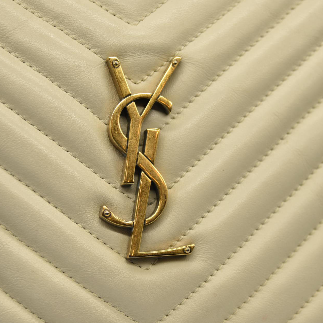 Saint Laurent  Calfskin Matelasse Monogram Lou Camera Bag Crema Soft
