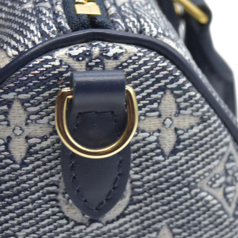 $2710 Louis Vuitton  Monoglam Speedy Bandouliere 20 Blue no strap